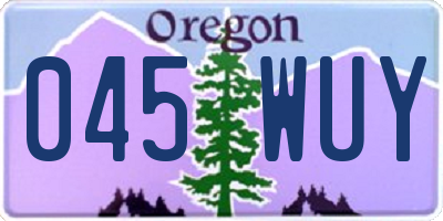 OR license plate 045WUY
