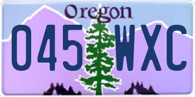OR license plate 045WXC