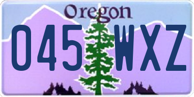 OR license plate 045WXZ