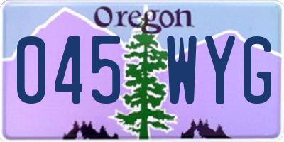 OR license plate 045WYG