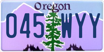 OR license plate 045WYY