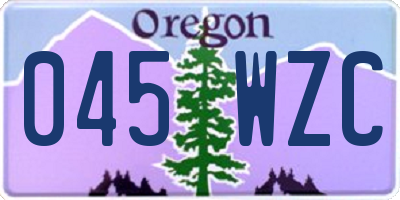 OR license plate 045WZC