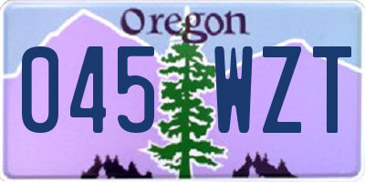 OR license plate 045WZT