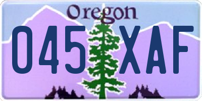 OR license plate 045XAF