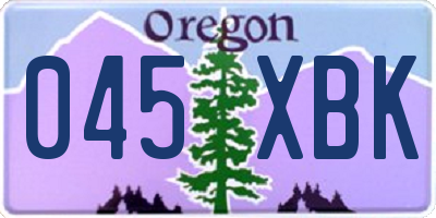 OR license plate 045XBK