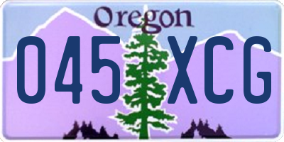 OR license plate 045XCG
