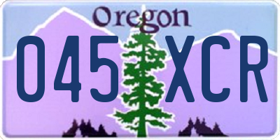 OR license plate 045XCR
