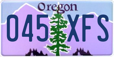 OR license plate 045XFS