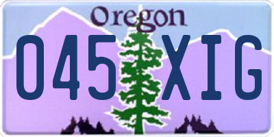 OR license plate 045XIG