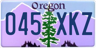 OR license plate 045XKZ