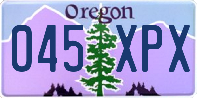 OR license plate 045XPX