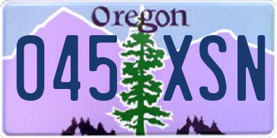 OR license plate 045XSN