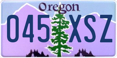 OR license plate 045XSZ