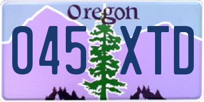 OR license plate 045XTD