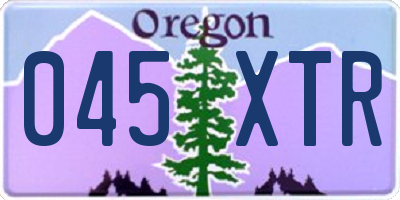 OR license plate 045XTR