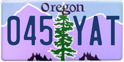 OR license plate 045YAT