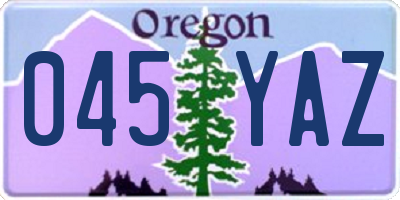 OR license plate 045YAZ