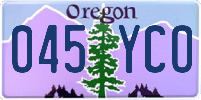 OR license plate 045YCO