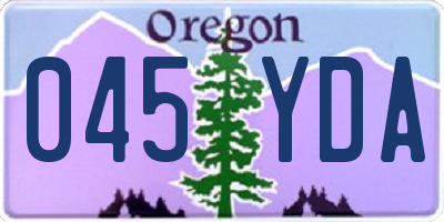 OR license plate 045YDA