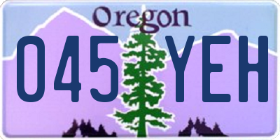 OR license plate 045YEH