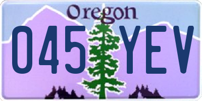 OR license plate 045YEV