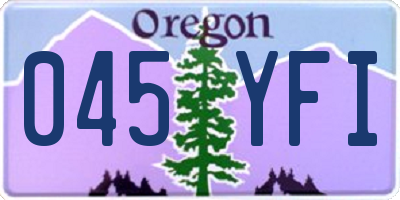 OR license plate 045YFI