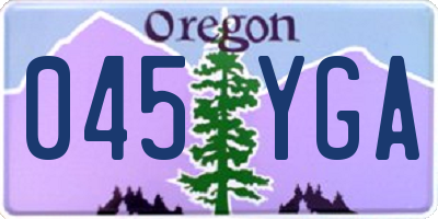 OR license plate 045YGA