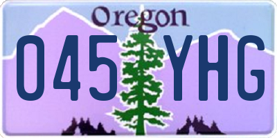 OR license plate 045YHG