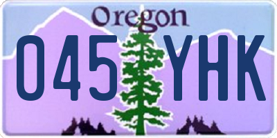 OR license plate 045YHK