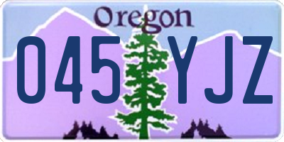 OR license plate 045YJZ