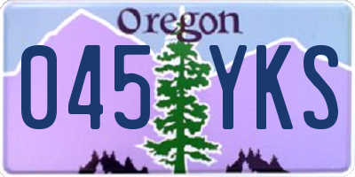 OR license plate 045YKS