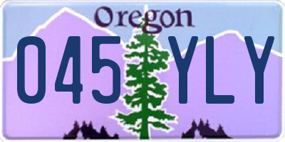 OR license plate 045YLY