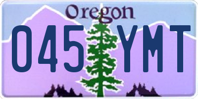OR license plate 045YMT