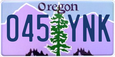 OR license plate 045YNK