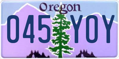 OR license plate 045YOY