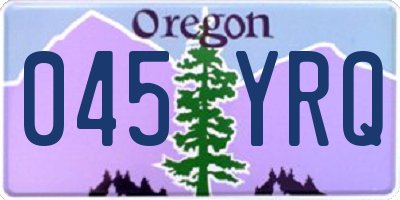 OR license plate 045YRQ