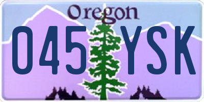 OR license plate 045YSK