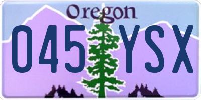 OR license plate 045YSX