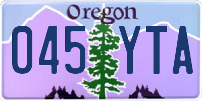OR license plate 045YTA