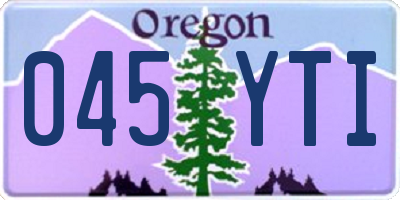 OR license plate 045YTI