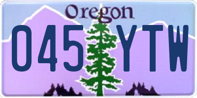 OR license plate 045YTW