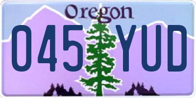 OR license plate 045YUD