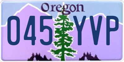OR license plate 045YVP