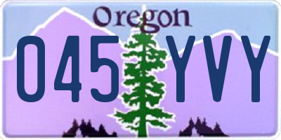OR license plate 045YVY