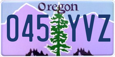 OR license plate 045YVZ