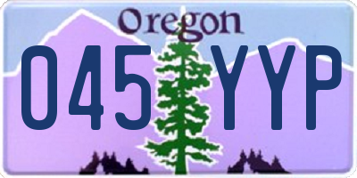 OR license plate 045YYP
