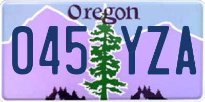 OR license plate 045YZA