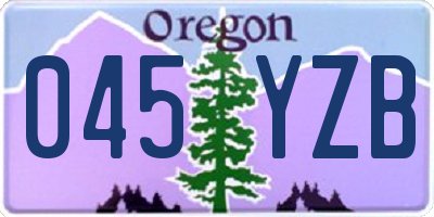 OR license plate 045YZB
