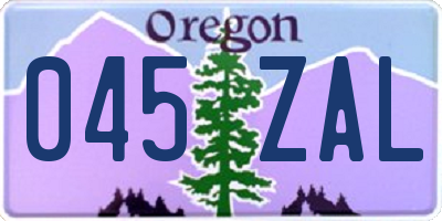 OR license plate 045ZAL
