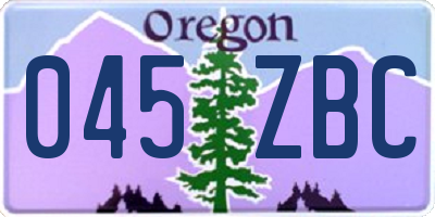 OR license plate 045ZBC